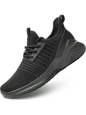 Women's Black Lightweight Breathable Running Athletic Walking Sports Shoes